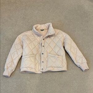 Wild Fable Quilted Puffer Jacket in Cream